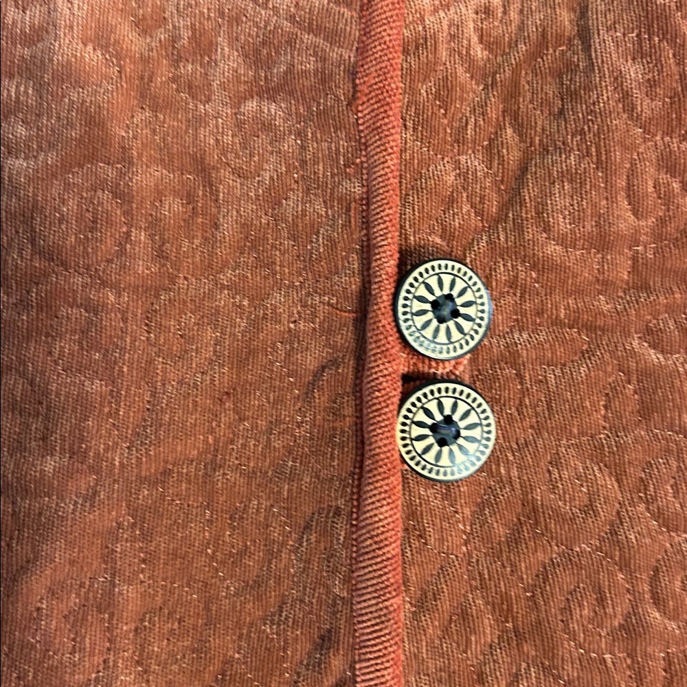 HANDMADE GUATEMALAN EMBROIDERED PAISLY  CORDUROY QUILTED DRESS JACKET SZ 4 - Picture 4 of 12